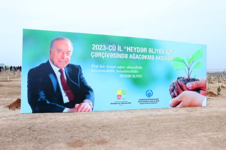 A tree-planting action dedicated to the 100th anniversary of national leader Heydar Aliyev took place